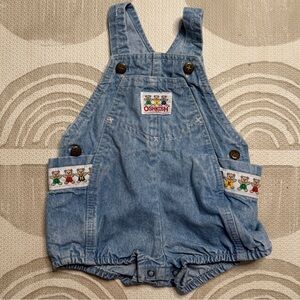 Vintage OshKosh B'gosh Bubble Romper Shortall Bear Print